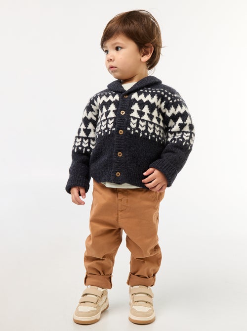 Pull léger en coton stretch avec imprimé - Kiabi