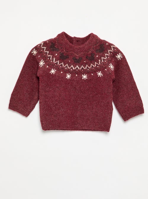 Pull 'Mickey' 'Disney' à col rond 'Noël' - Kiabi