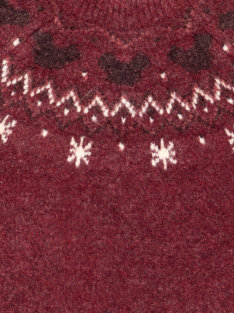 Pull 'Mickey' 'Disney' à col rond 'Noël' Marron - Kiabi
