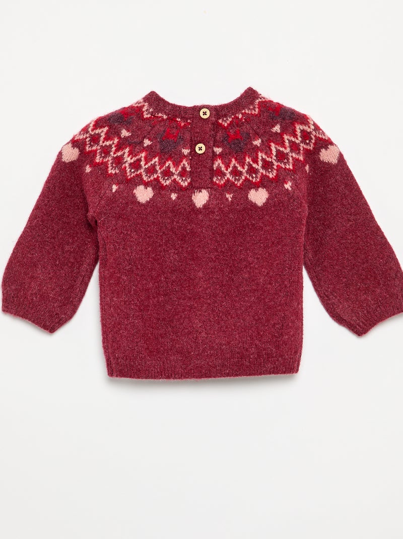 Pull 'Minnie' 'Disney' à col rond 'Noël' Rouge - Kiabi