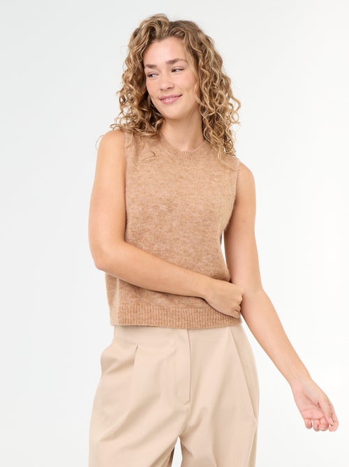 Pull mohair sans manches - Kiabi