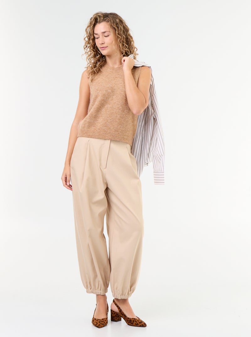 Pull mohair sans manches Beige - Kiabi