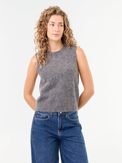 Pull mohair sans manches - Kiabi