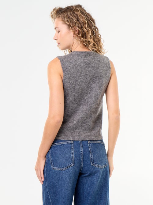 Pull mohair sans manches - Kiabi