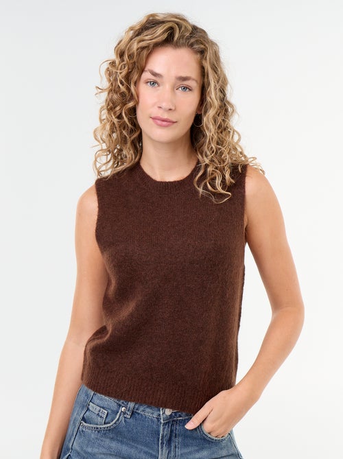 Pull mohair sans manches - Kiabi