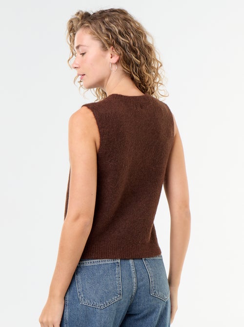 Pull mohair sans manches - Kiabi