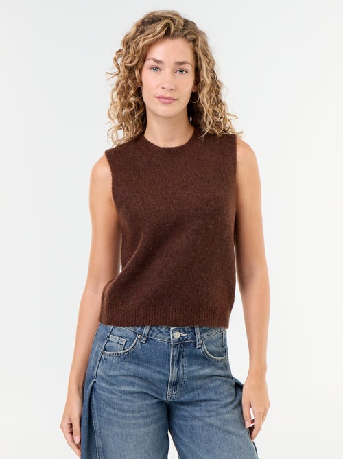 Pull mohair sans manches - Kiabi