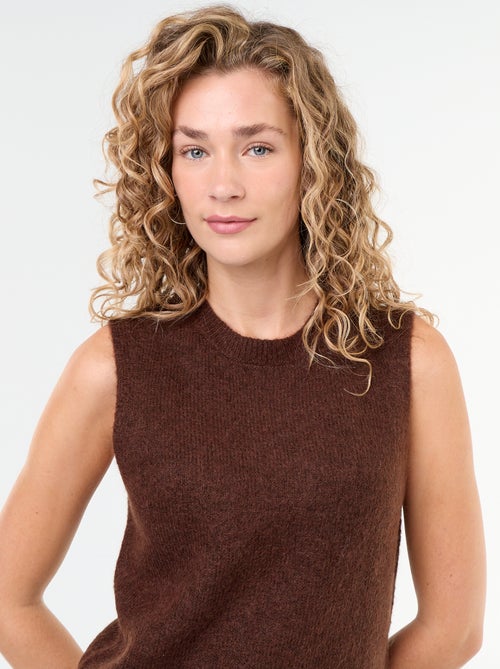 Pull mohair sans manches - Kiabi