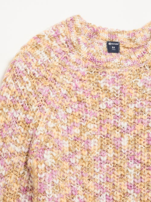 Pull multicolore en grosse maille - Kiabi