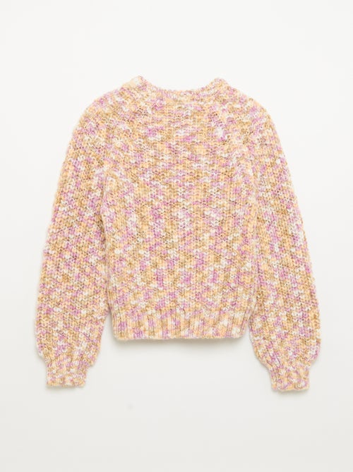 Pull multicolore en grosse maille - Kiabi
