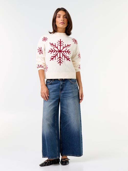 Pull 'Noël' à motif en maille grosse jauge - Kiabi