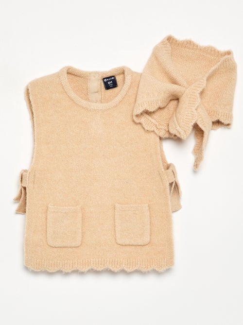 Pull sans manches avec écharpe amovible - Kiabi