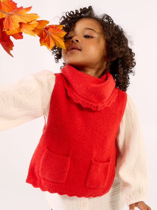 Pull sans manches avec écharpe amovible - Kiabi