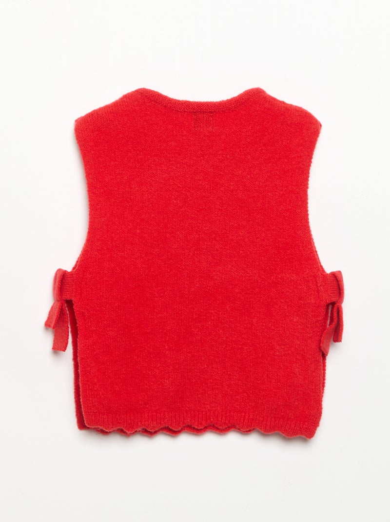 Pull sans manches avec écharpe amovible Rouge - Kiabi