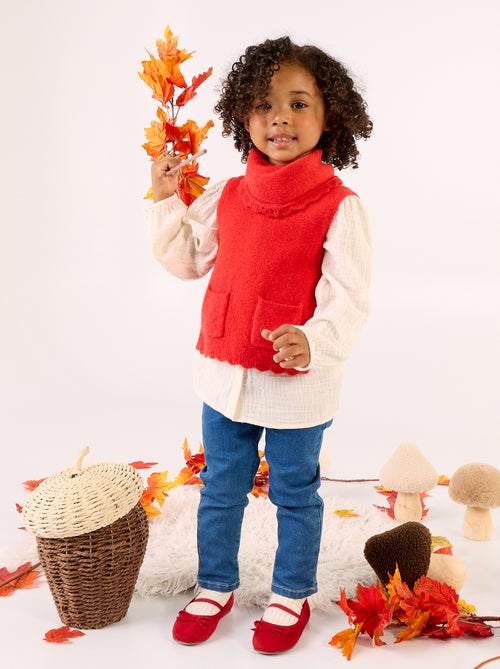 Pull sans manches avec écharpe amovible - Kiabi