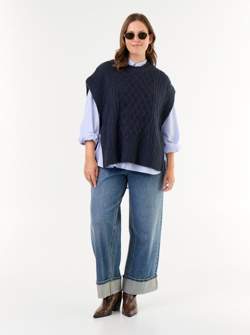 Pull sans manches avec nouette sur les côtés - Kiabi
