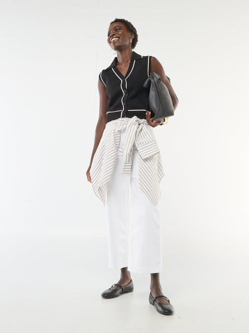 Pull sans manches col polo - Kiabi