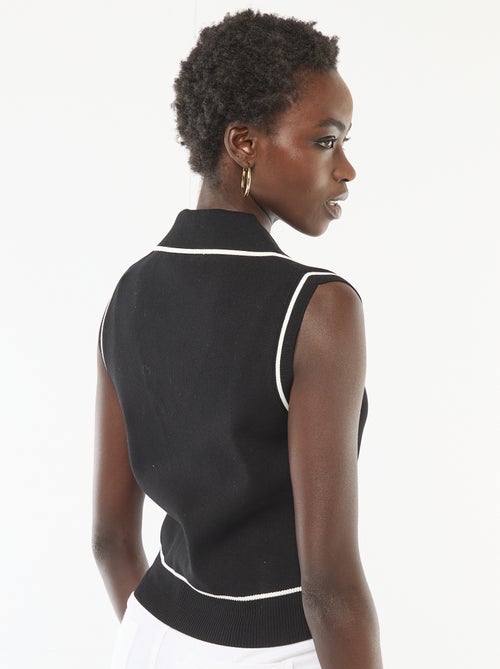 Pull sans manches col polo - Kiabi