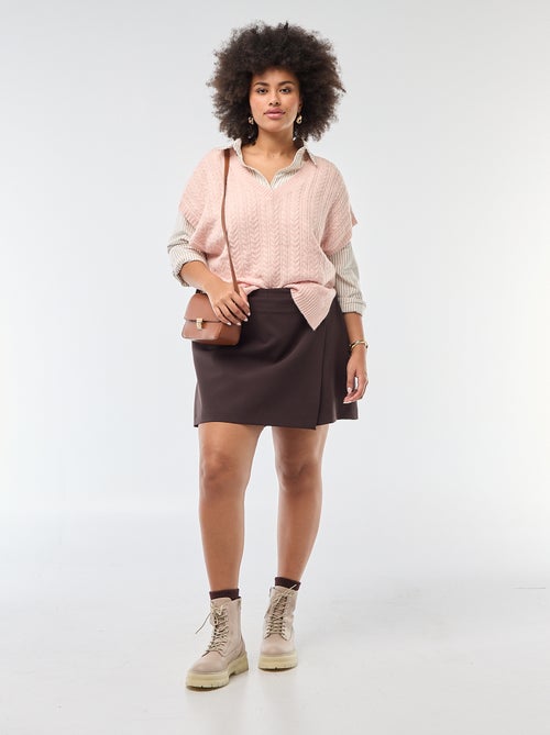 Pull sans manches en maille torsade grosse jauge - Kiabi