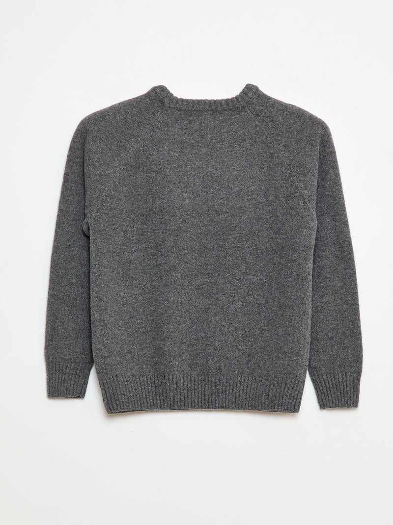 Pull ultra-doux à message Gris - Kiabi