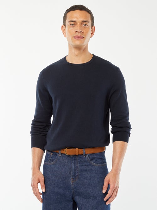 Pull uni à col rond - Kiabi