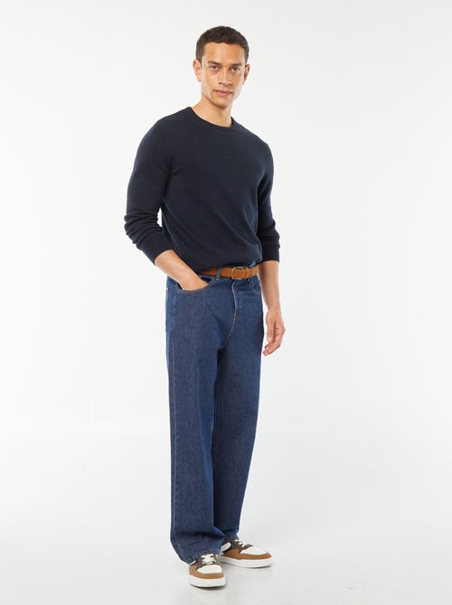 Pull uni à col rond - Kiabi