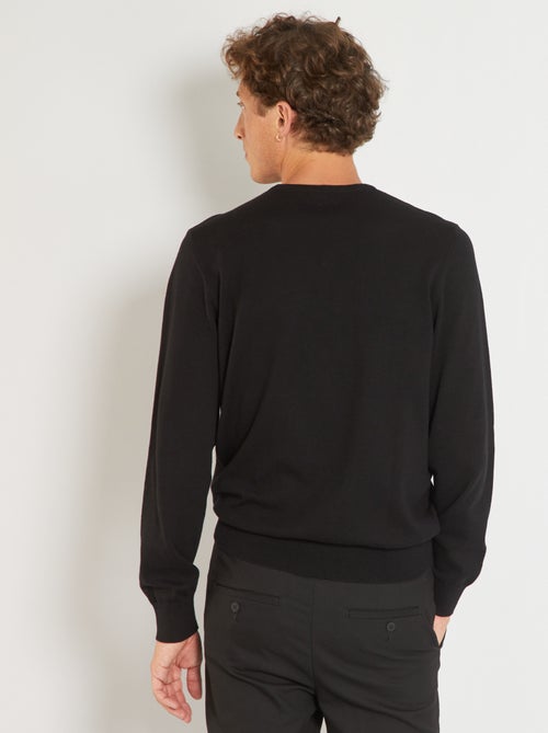 Pull uni à col rond - Kiabi