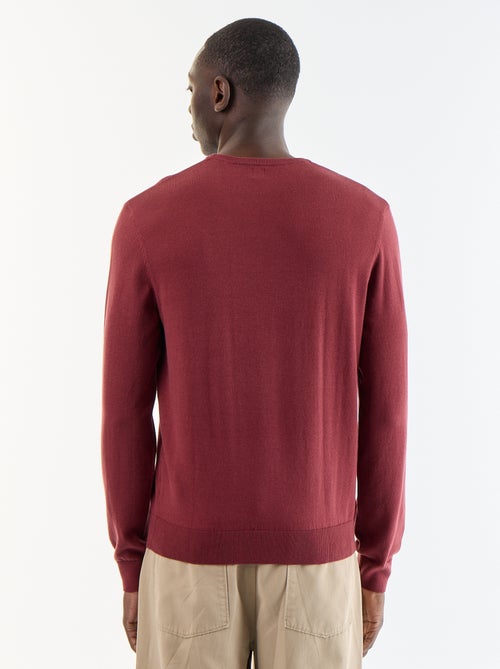 Pull uni à col rond - Kiabi