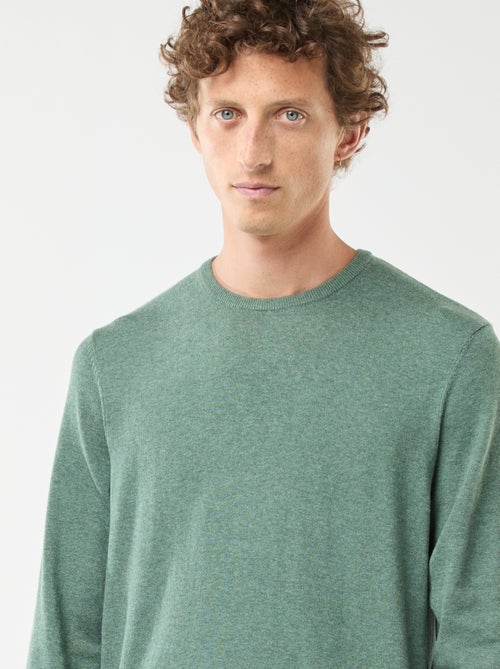 Pull uni à col rond - Kiabi