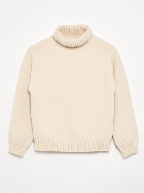 Pull uni à col roulé - Kiabi