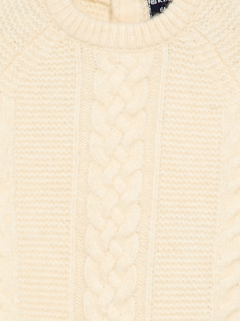 Pull uni à torsades Ecru - Kiabi