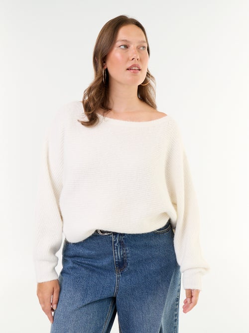 Pull uni avec col bateau et emmanchures basses - Kiabi Pull uni avec col bateau et emmanchures basses - Kiabi