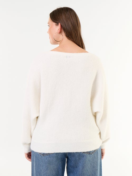 Pull uni avec col bateau et emmanchures basses - Kiabi Pull uni avec col bateau et emmanchures basses - Kiabi