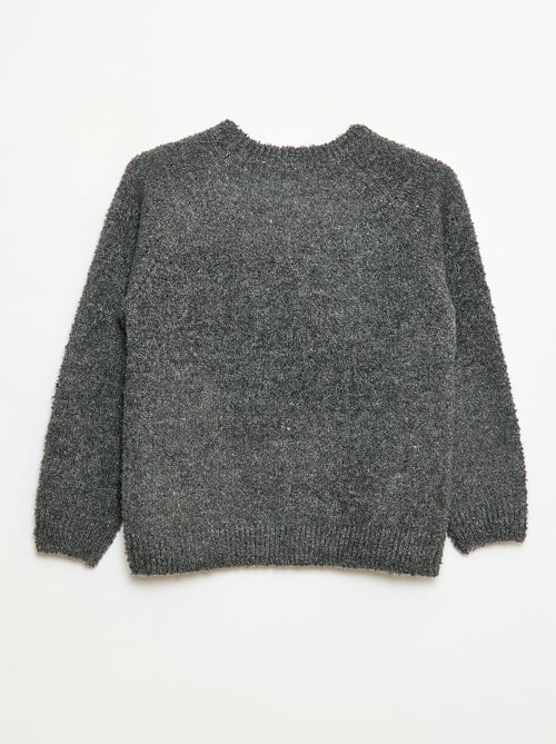 Pulljacquard col rond uni - Kiabi