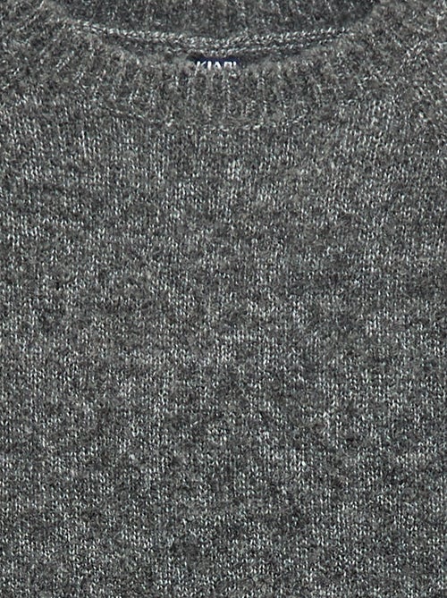 Pulljacquard col rond uni - Kiabi