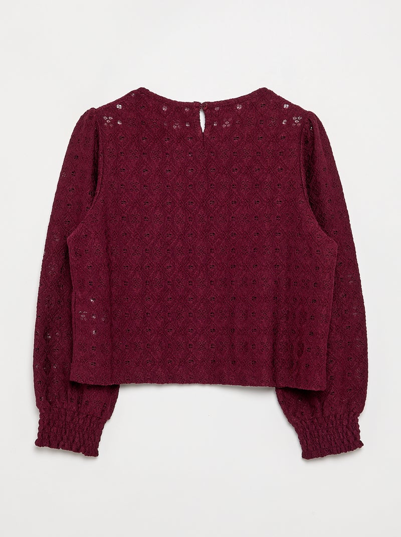 Pullover aus Lochstrick Lila - Kiabi