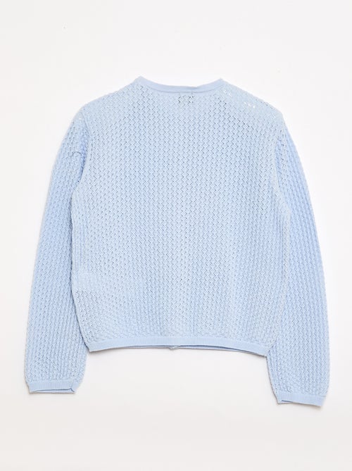 Pullover aus Lochstrick mit Rundhalsausschnitt - Kiabi
