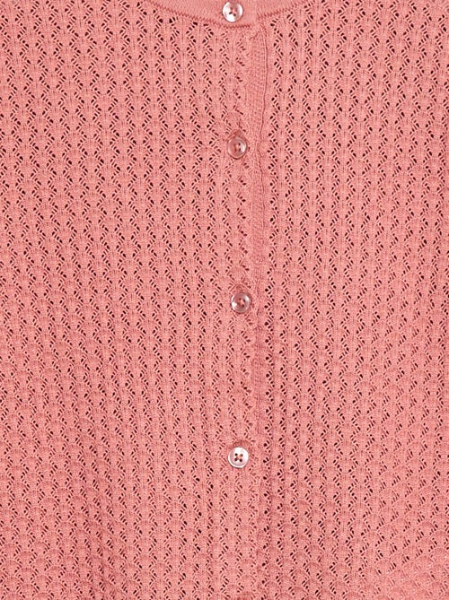 Pullover aus Lochstrick mit Rundhalsausschnitt - Kiabi