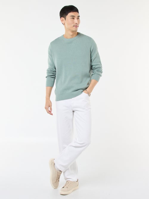 Pullover aus Strukturstrick mit Rundhalsausschnitt - Kiabi