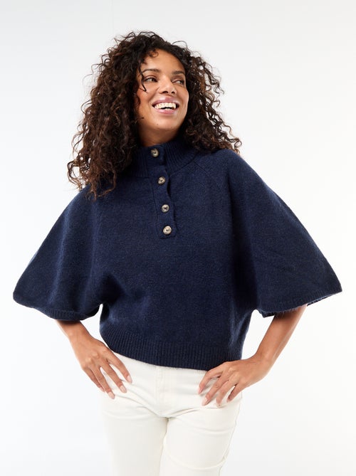 Pullover-Cape mit Stehkragen - Kiabi