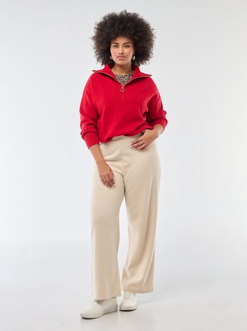 Pullover collo a lupetto con zip - Kiabi
