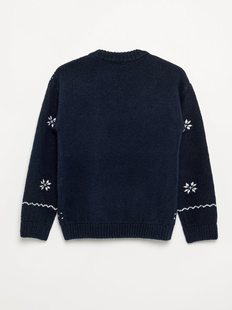 Pullover 'Disney' mit 'Die Eiskönigin' Jacquard-Muster Bleu - Kiabi