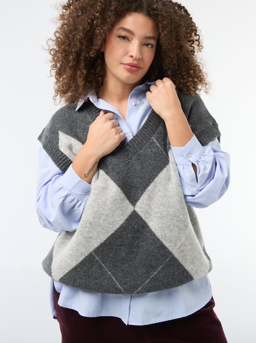 Pullover jacquard senza maniche - Kiabi