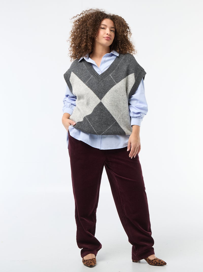 Pullover jacquard senza maniche Blu - Kiabi