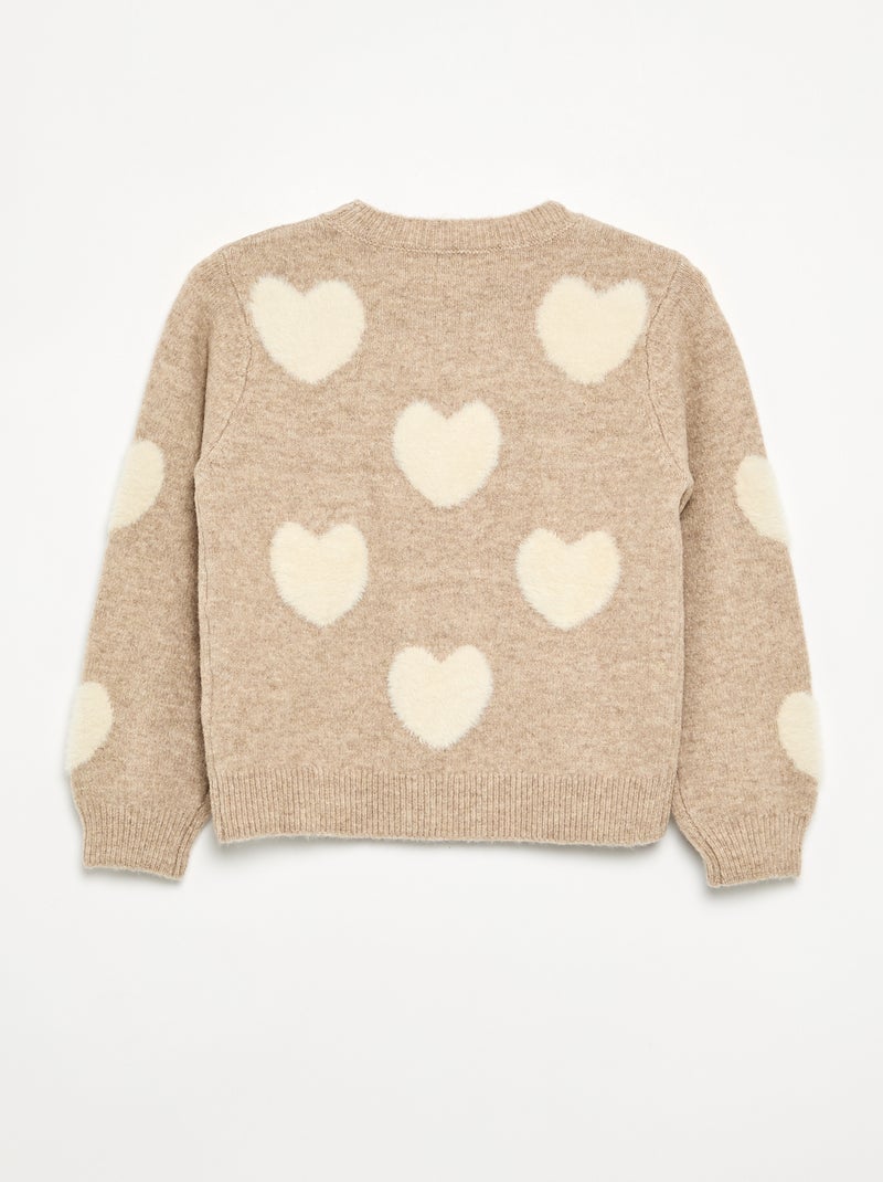 Pullover mit Allover-Motiven Beige - Kiabi