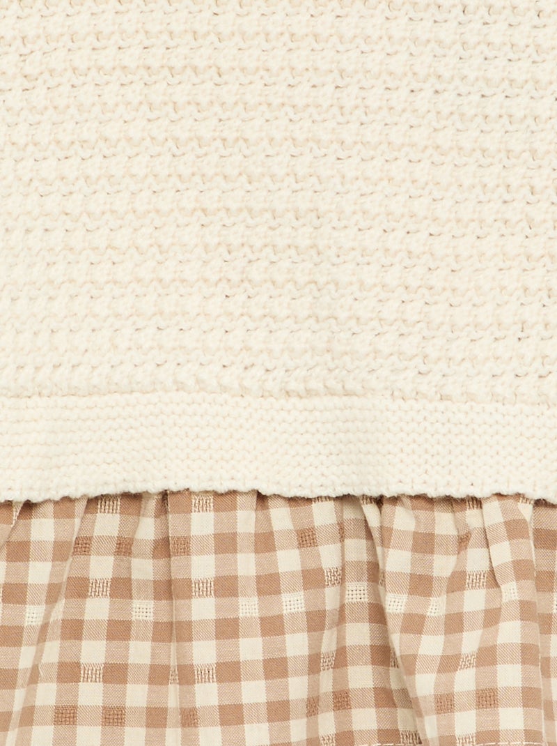 Pullover mit Ärmeln aus Baumwollvoile Beige - Kiabi