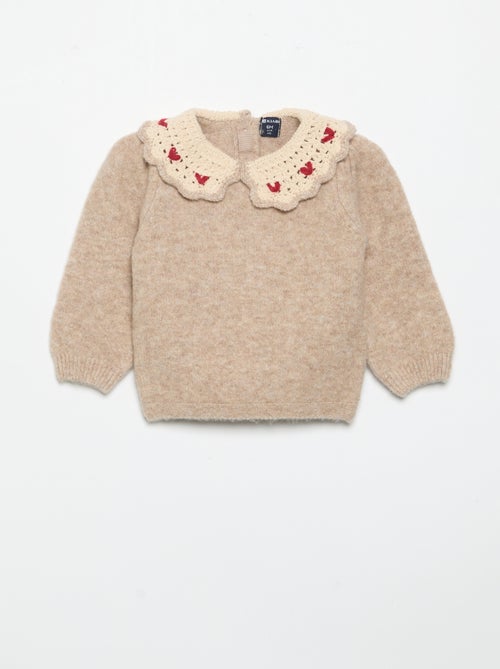 Pullover mit fantasievollem Kragen - Kiabi