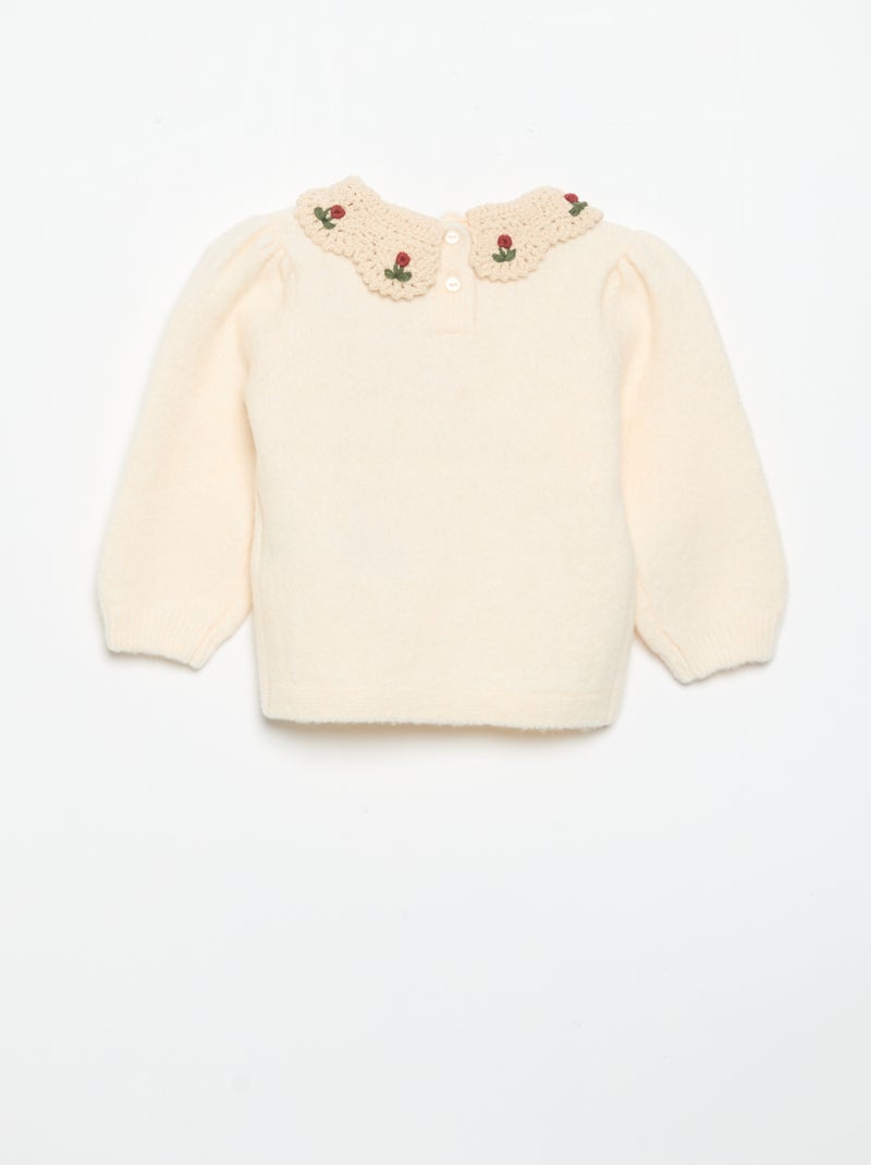 Pullover mit fantasievollem Kragen Blanc - Kiabi