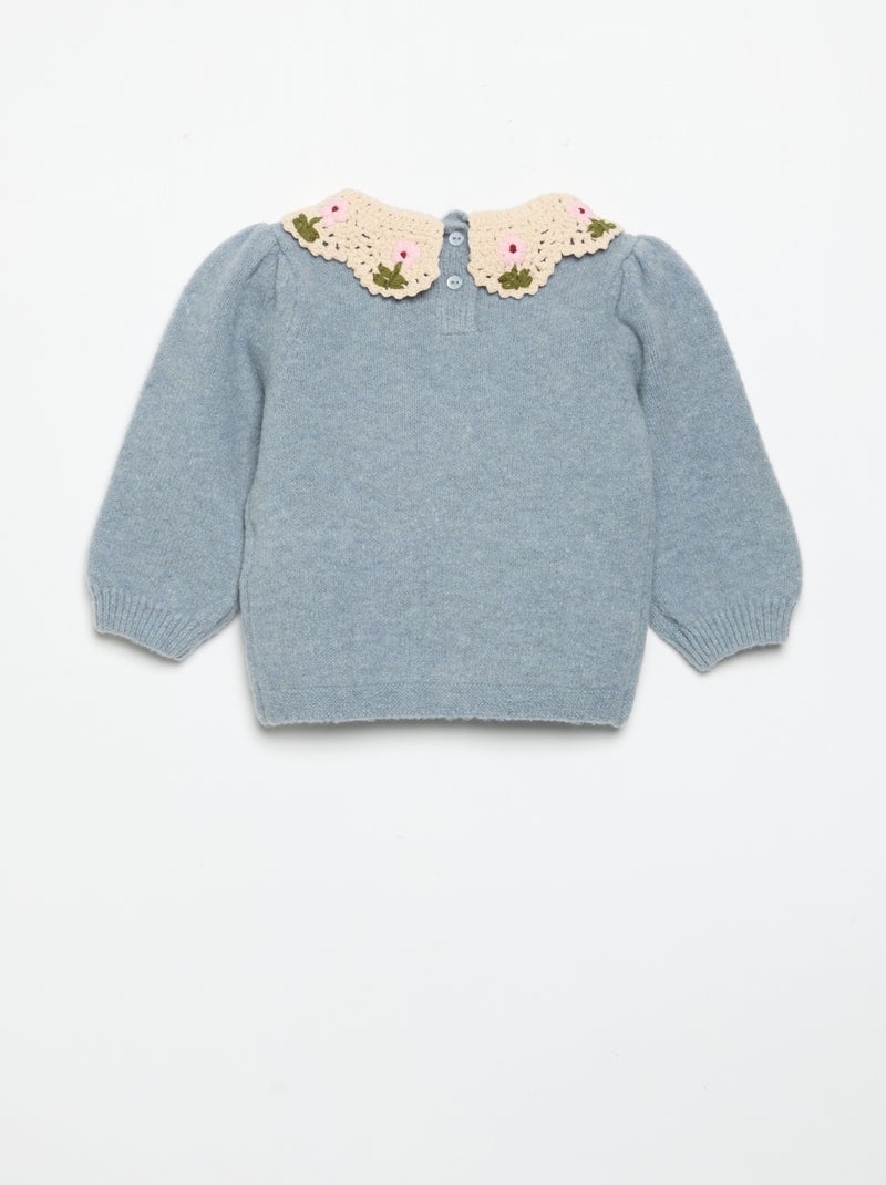 Pullover mit fantasievollem Kragen Bleu - Kiabi