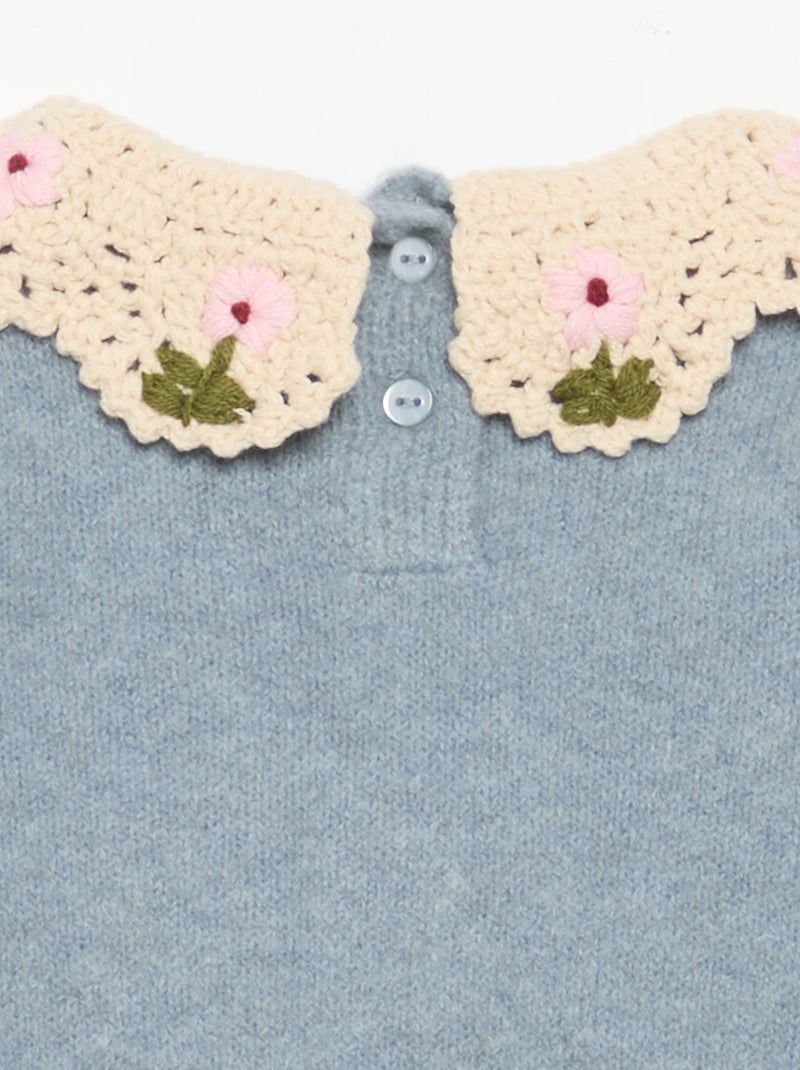 Pullover mit fantasievollem Kragen Bleu - Kiabi